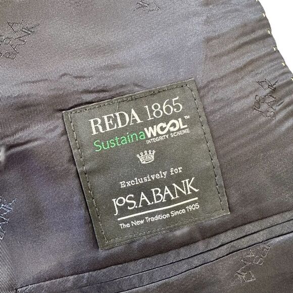 Jos A. Bank Reda Wool RESERVE Blue Grey Glen Check Tailored Fit Sports Coat 46S - Picture 10 of 13